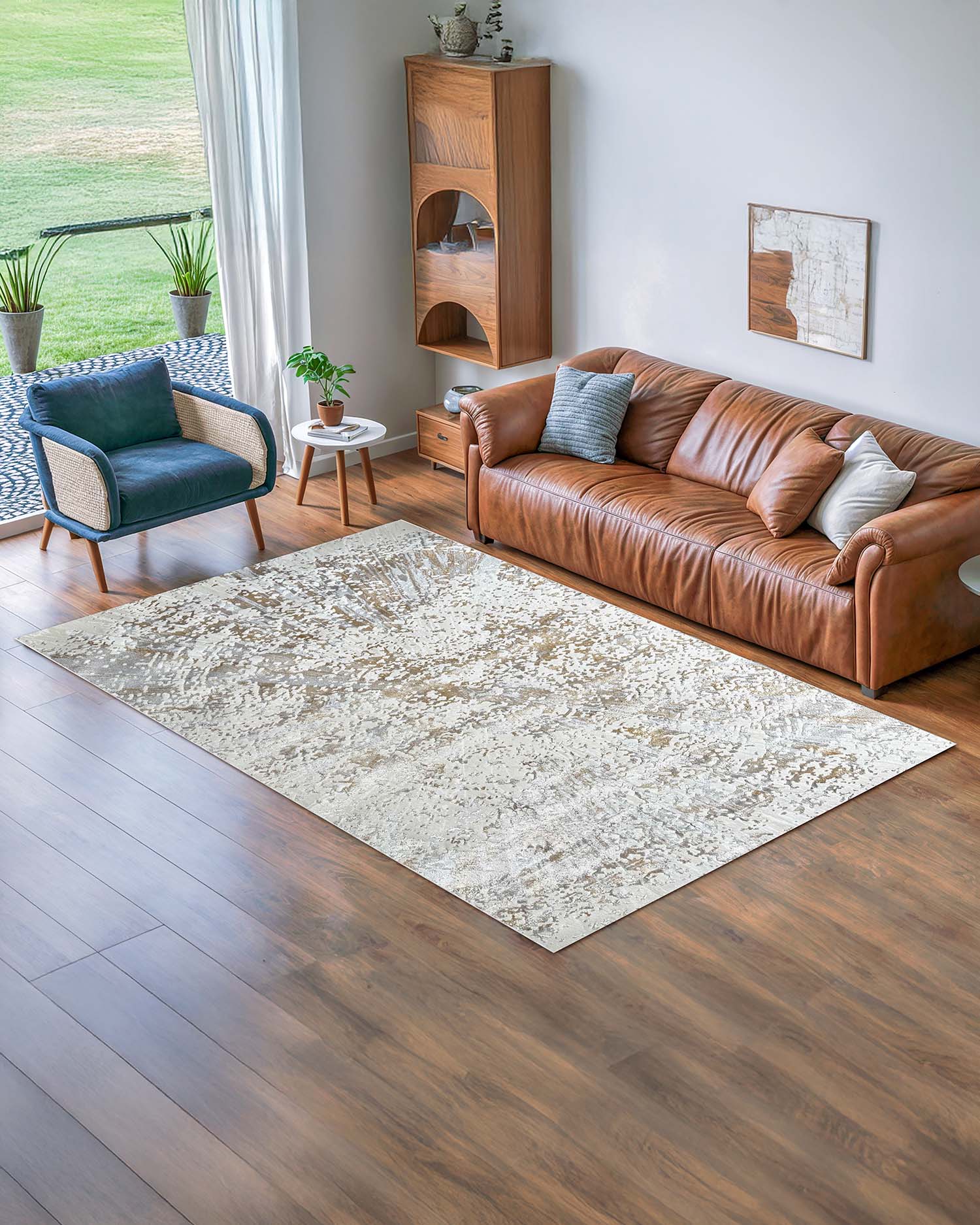 Arte 8073 Blanco Dorado - Outlet Alfombras