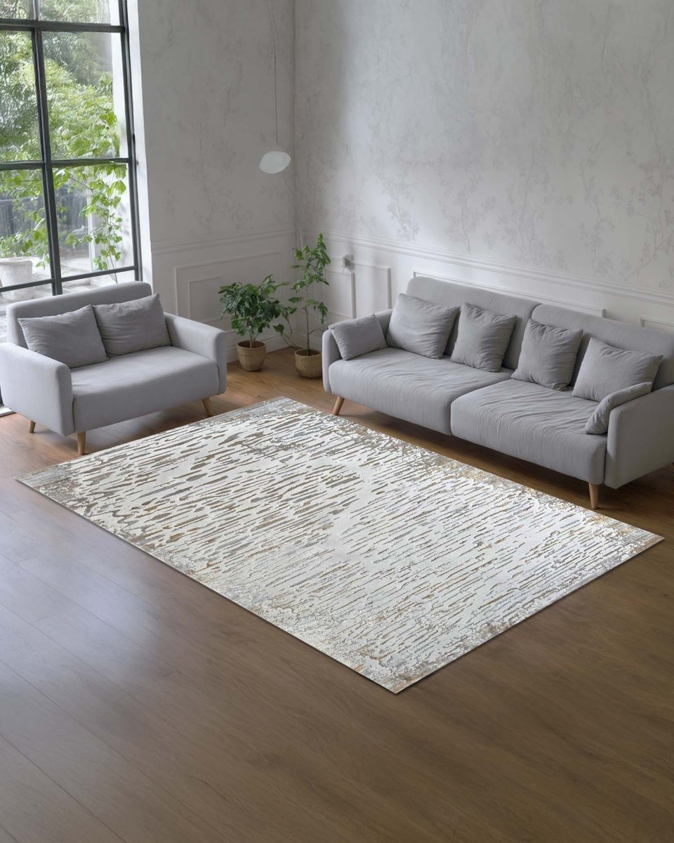 Arte 8429 Blanco Dorado - Outlet Alfombras